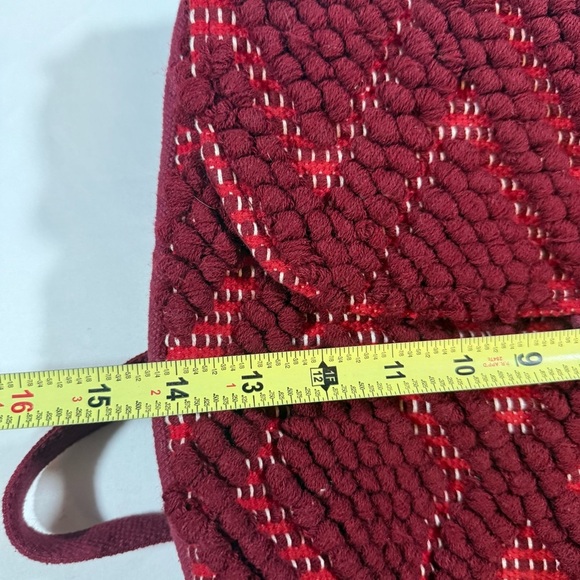 Panache Chic Burgundy Diamond Knit Women's Backpack - Picture 6 of 10